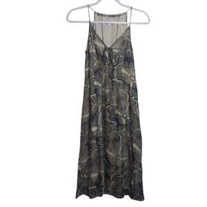 Walter Silk Elegant Floral Print Tank Dress Tropical Vacation Size M